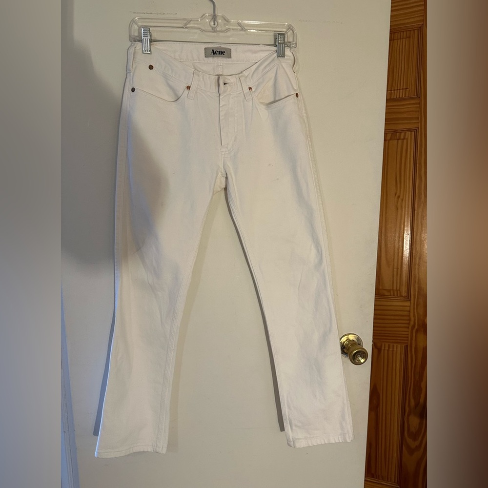 white acne jeans straight leg